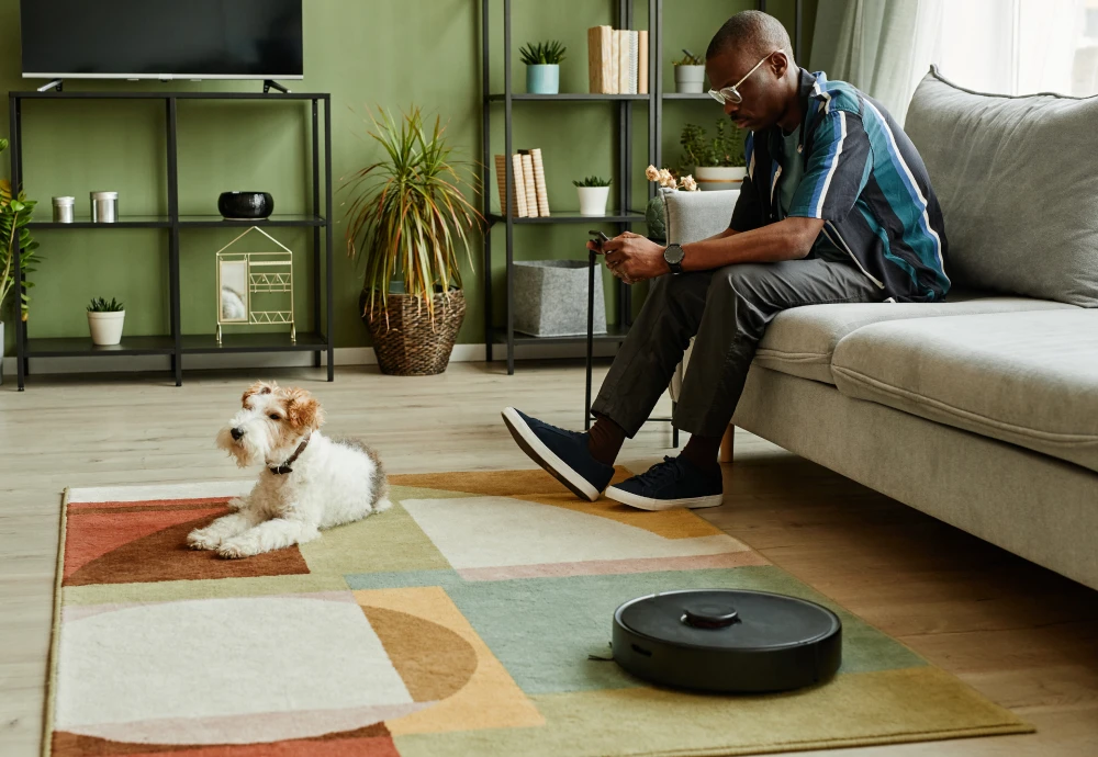 robot vacuum cleaner on carpet